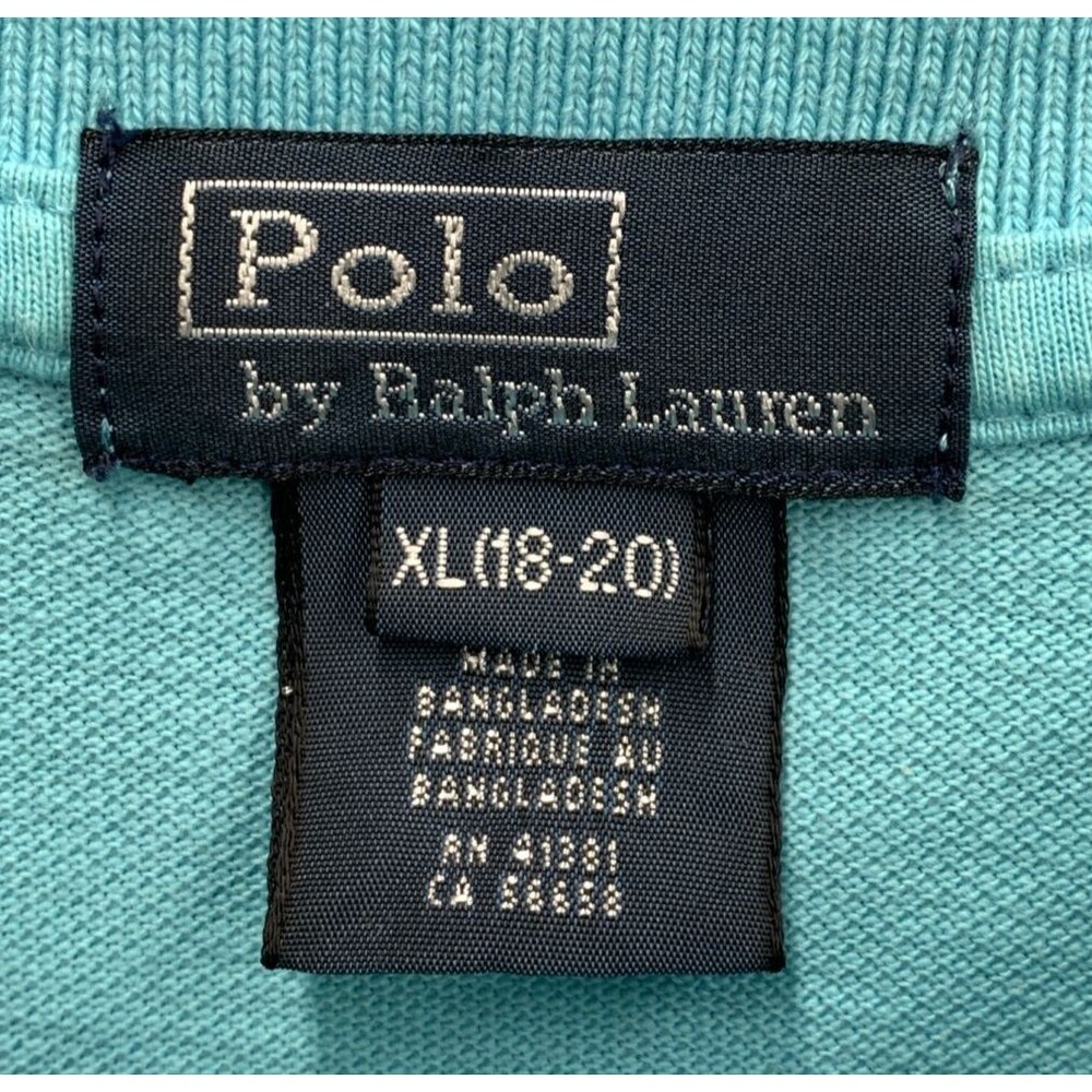 Vintage Polo By Ralph Lauren Polo Top Youth Size XL ( 18-20 ) Teal Blue School - Picture 2 of 15